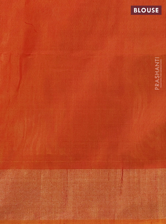 Ikat silk cotton saree green and dual shade of mustard with allover ikat weaves and zari woven border