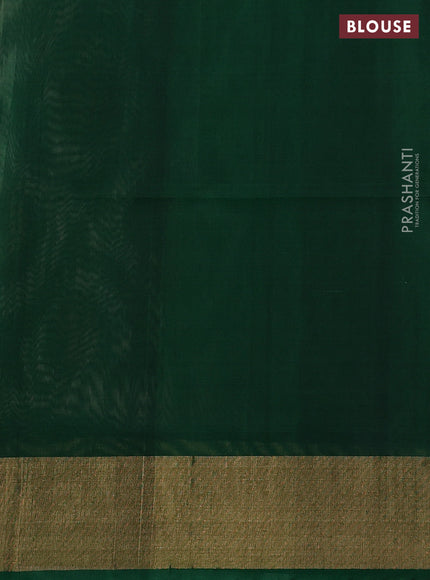 Ikat silk cotton saree cream and green with allover ikat weaves and zari woven border