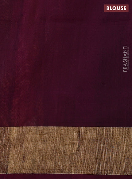 Ikat silk cotton saree peach pink and dark magenta pink with allover ikat weaves and zari woven border