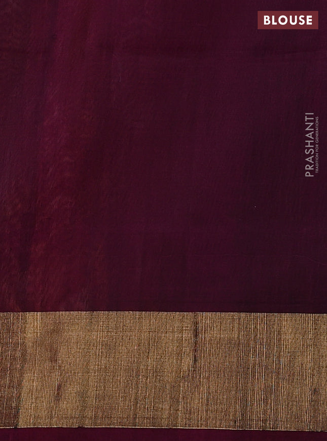 Ikat silk cotton saree peach pink and dark magenta pink with allover ikat weaves and zari woven border