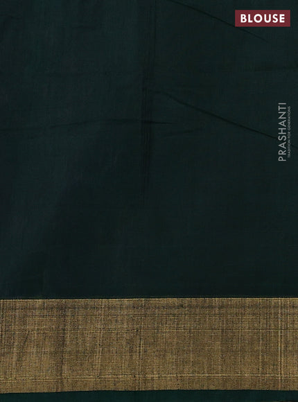 Ikat silk cotton saree blue and green with allover ikat weaves and zari woven border