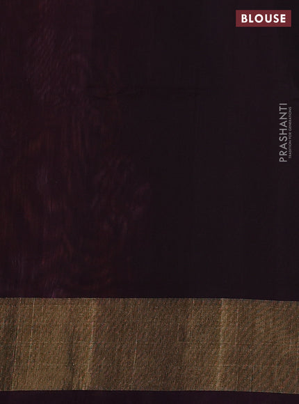 Ikat silk cotton saree pink shade and coffee brown with allover ikat weaves and zari woven border