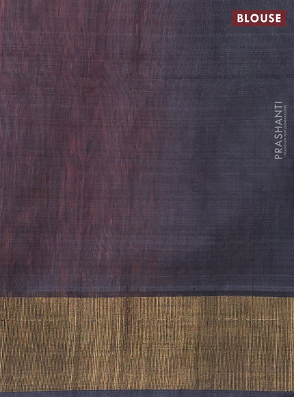 Ikat silk cotton saree peach pink and grey with allover ikat weaves and zari woven border