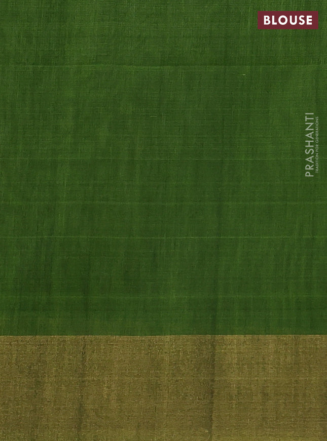 Ikat silk cotton saree navy blue and light green with allover ikat weaves and zari woven border