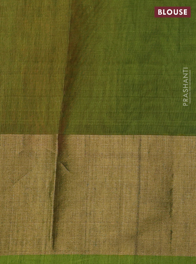 Ikat silk cotton saree pink and light green with allover ikat weaves and ikat woven zari border