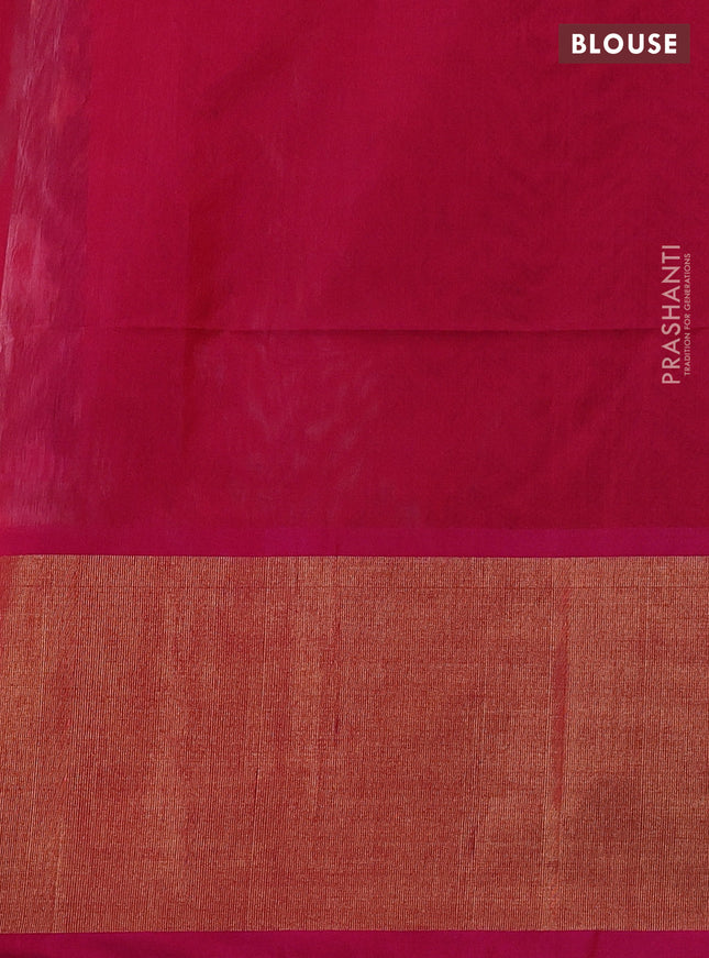 Ikat silk cotton saree grey and pink with allover ikat weaves and ikat woven zari border