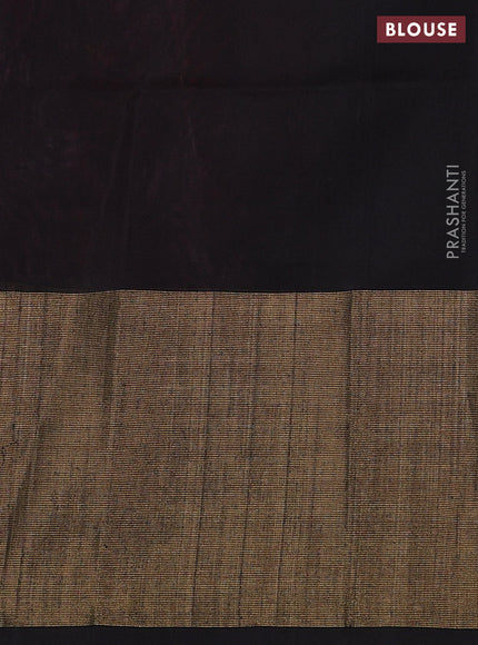 Ikat silk cotton saree pink and black with allover ikat weaves and ikat woven zari border