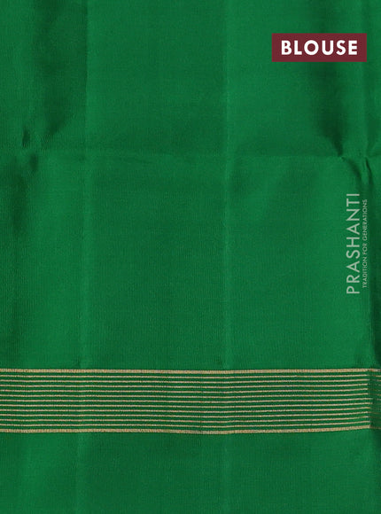 Pure soft silk saree pink and green with allover zari weaves and zari woven simple border