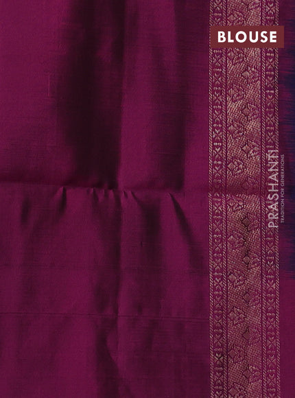 Pure soft silk saree navy blue and magenta pink with zari woven buttas and rich zari woven border