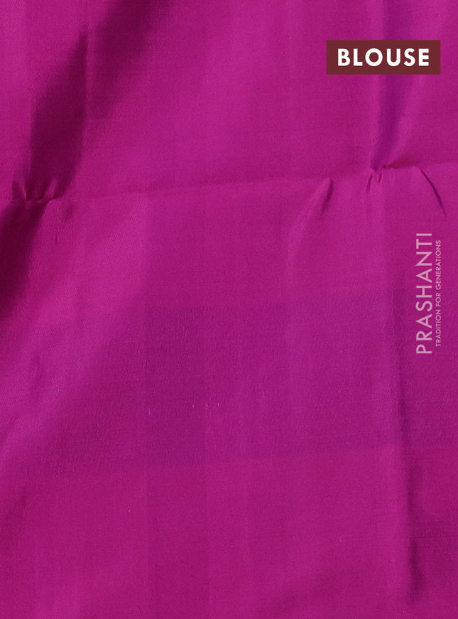 Pure soft silk saree deep violet and magenta pink with zari woven buttas and rich zari woven border