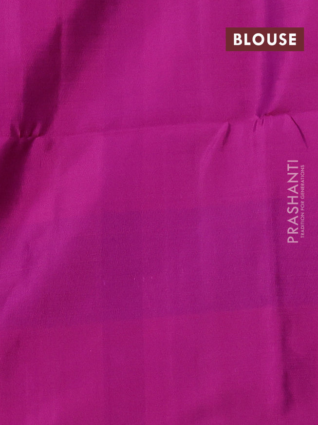 Pure soft silk saree deep violet and magenta pink with zari woven buttas and rich zari woven border