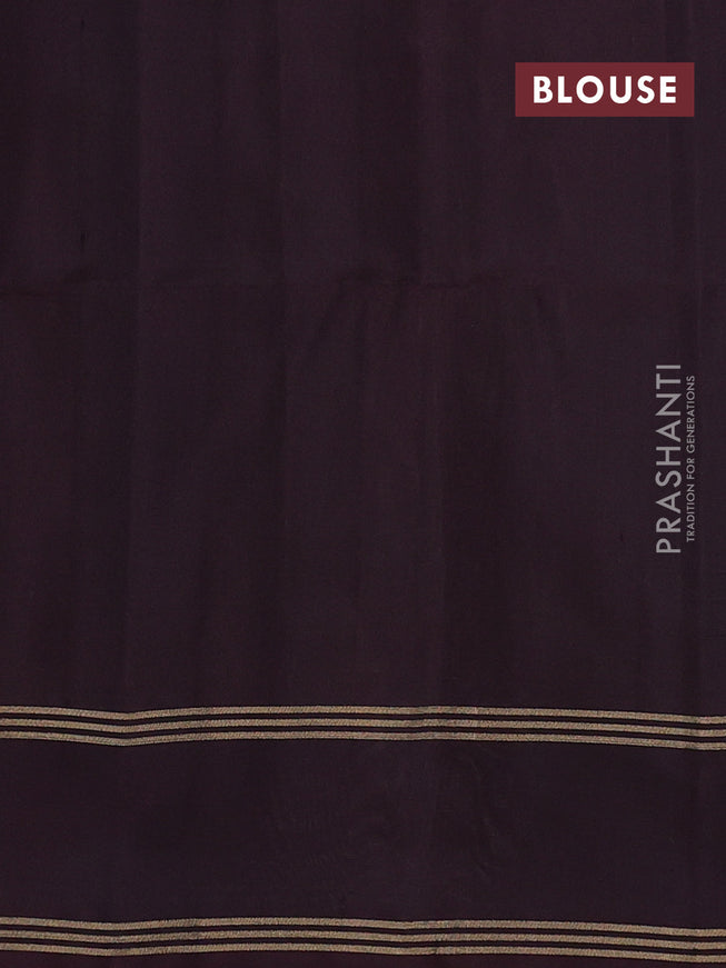 Pure soft silk saree grey and brown with allover zari woven buttas and rettapet zari woven border