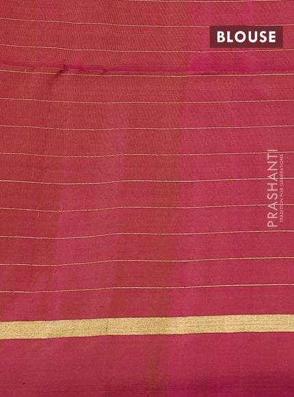 Pure soft silk saree mustard shade and dual shade of pink with allover zari checks & buttas and zari woven simple border
