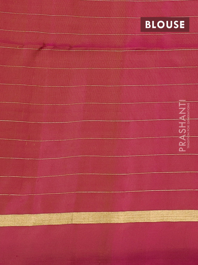 Pure soft silk saree mustard shade and dual shade of pink with allover zari checks & buttas and zari woven simple border