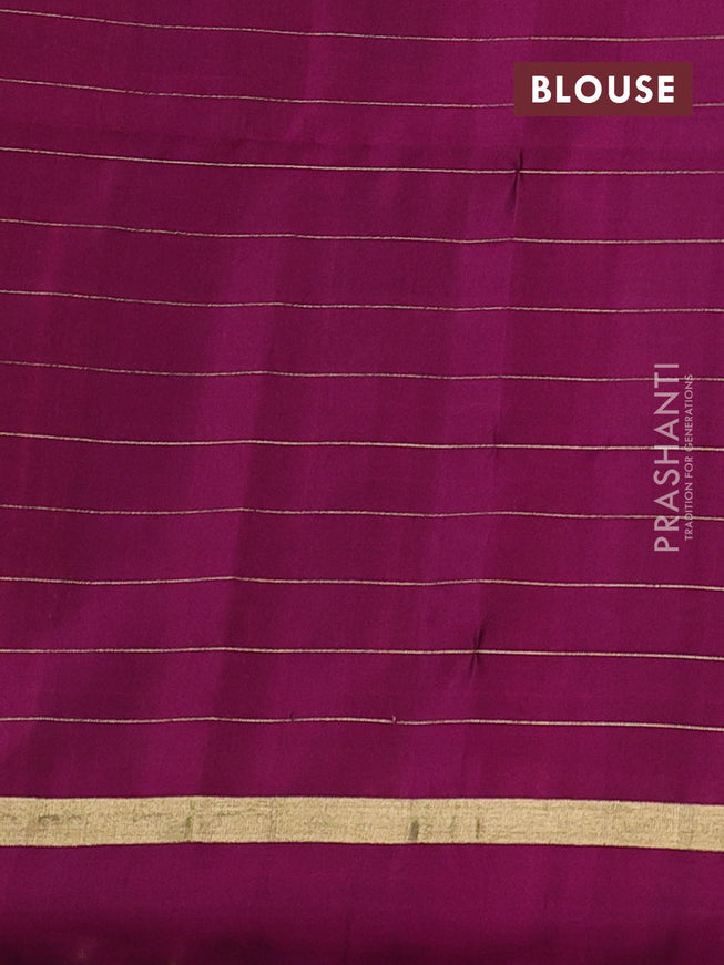 Pure soft silk saree blue and magenta pink with allover zari checks & buttas and zari woven simple border
