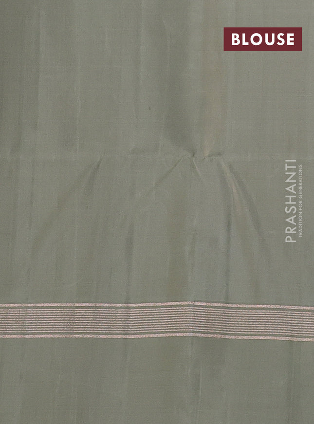 Pure soft silk saree mustard yellow and elaichi green with allover zari weaves & buttas and zari woven simple border