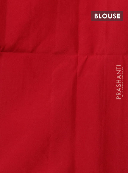 Pure soft silk saree red with allover zari weaves and zari woven butta border