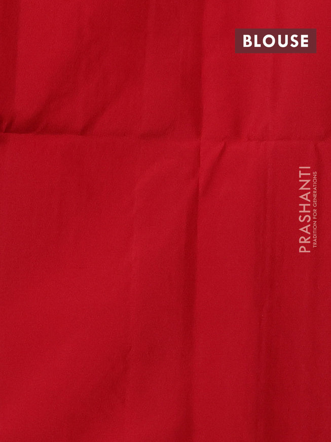 Pure soft silk saree red with allover zari weaves and zari woven butta border