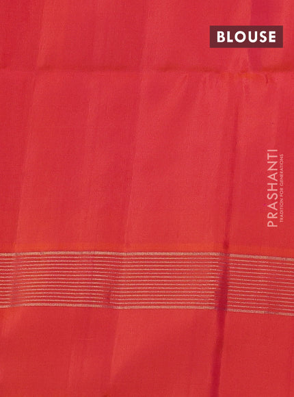 Pure soft silk saree mustard yellow and dual shade of pinkish orange with allover zari weaves and zari woven simple border
