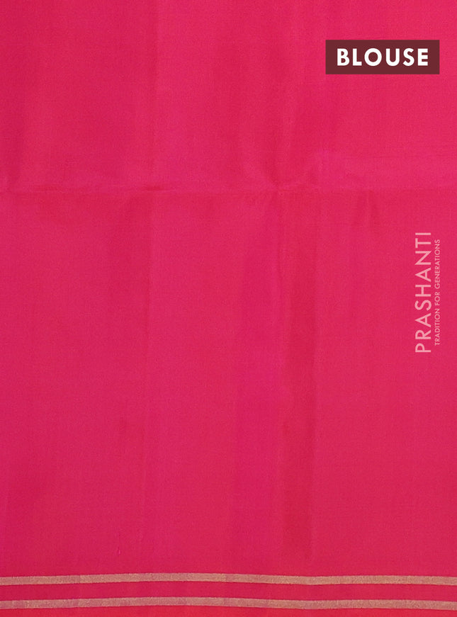 Pure soft silk saree dual shade of pinkish orange with rudhraksha zari woven buttas and zari woven border