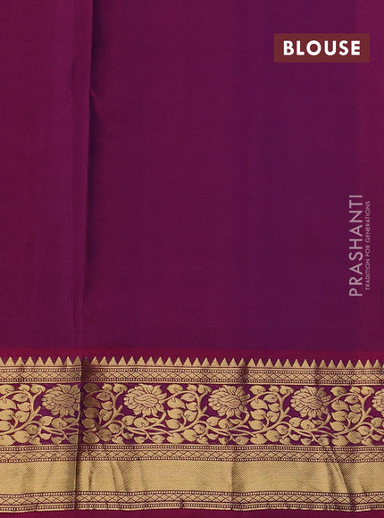 Pure soft silk saree blue and dual shade of bluish maroon with zari woven buttas and zari woven border