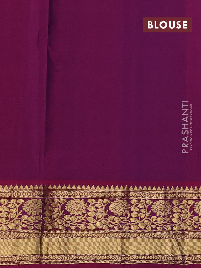 Pure soft silk saree blue and dual shade of bluish maroon with zari woven buttas and zari woven border