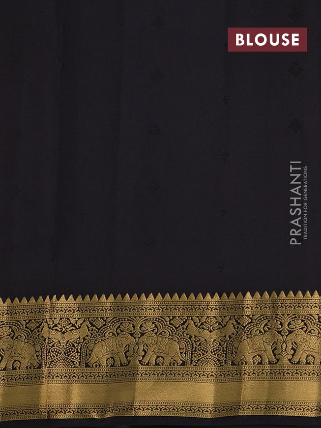 Pure soft silk saree pastel green and coffee brown with allover zari woven buttas and zari woven border
