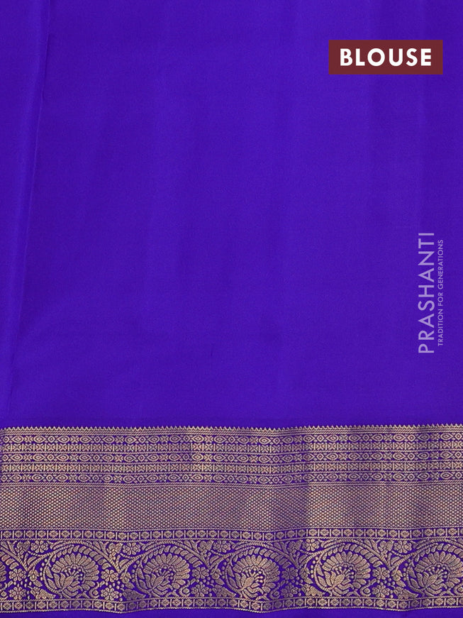 Pure soft silk saree sunset orange and blue with allover zari woven buttas and zari woven border