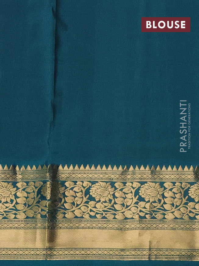 Pure soft silk saree purple and green with allover zari woven buttas and zari woven border