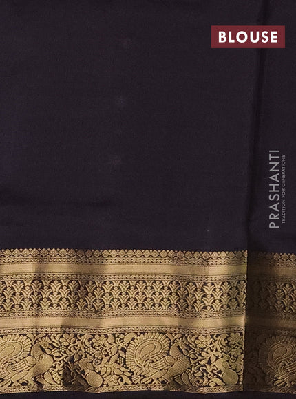 Pure soft silk saree peacock green and coffee brown with allover zari woven buttas and zari woven border