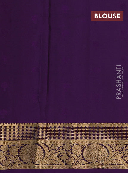 Pure soft silk saree purple and deep purple with allover zari woven buttas and zari woven border