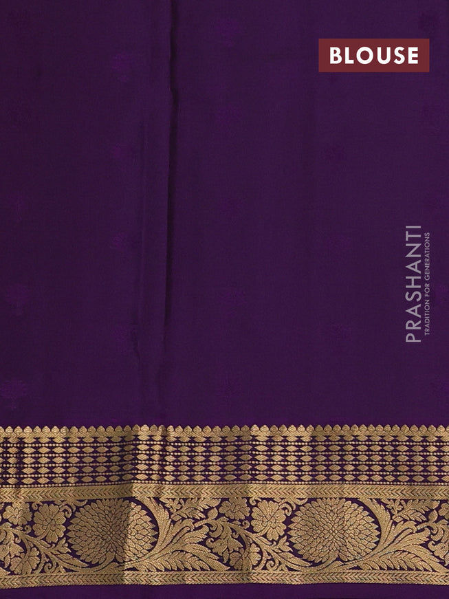 Pure soft silk saree purple and deep purple with allover zari woven buttas and zari woven border