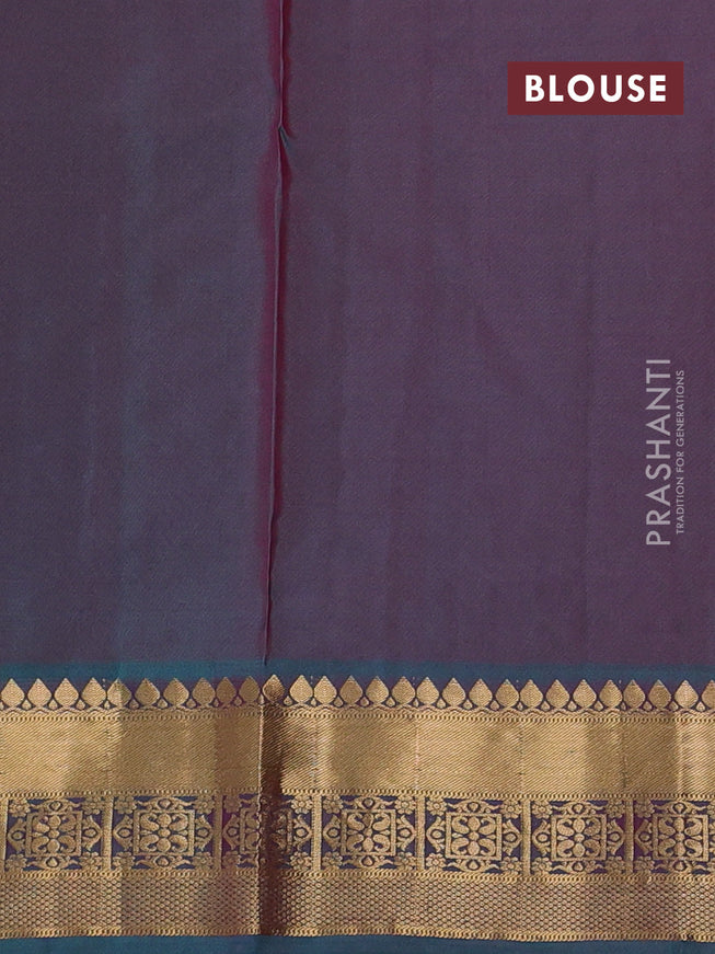 Pure soft silk saree pink and dual shade of teal green with allover zari woven buttas and zari woven border