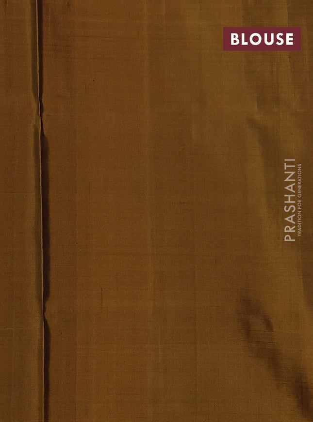 Pure soft silk saree rust shade and dark mustard with allover zari checks & buttas in borderless style
