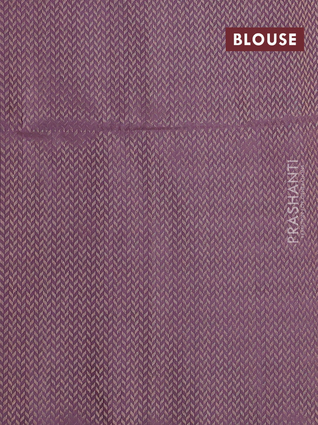 Pure soft silk saree teal blue and mauve pink with zari woven buttas in borderless style