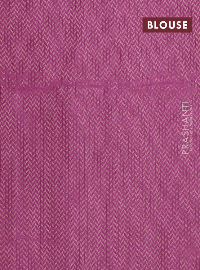 Pure soft silk saree dual shade of teal green and pink shade with zari woven buttas in borderless style