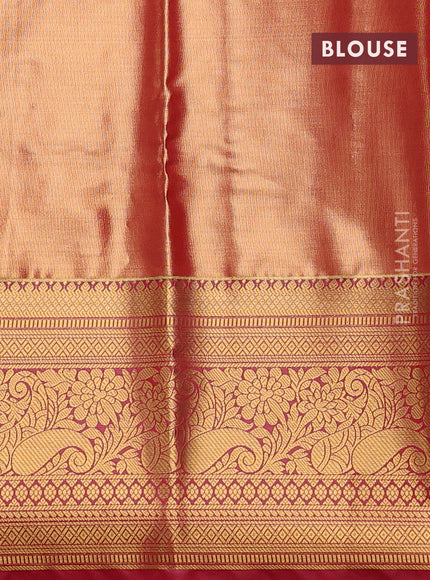 Bangalori tissue silk saree light pink and pink with allover zari woven brocade weaves and long zari woven border