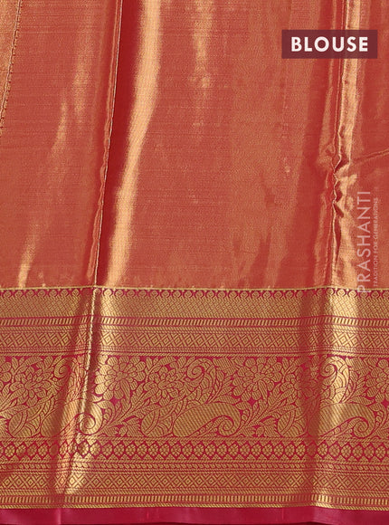 Bangalori tissue silk saree lavender and pink with allover zari woven brocade weaves and long zari woven border