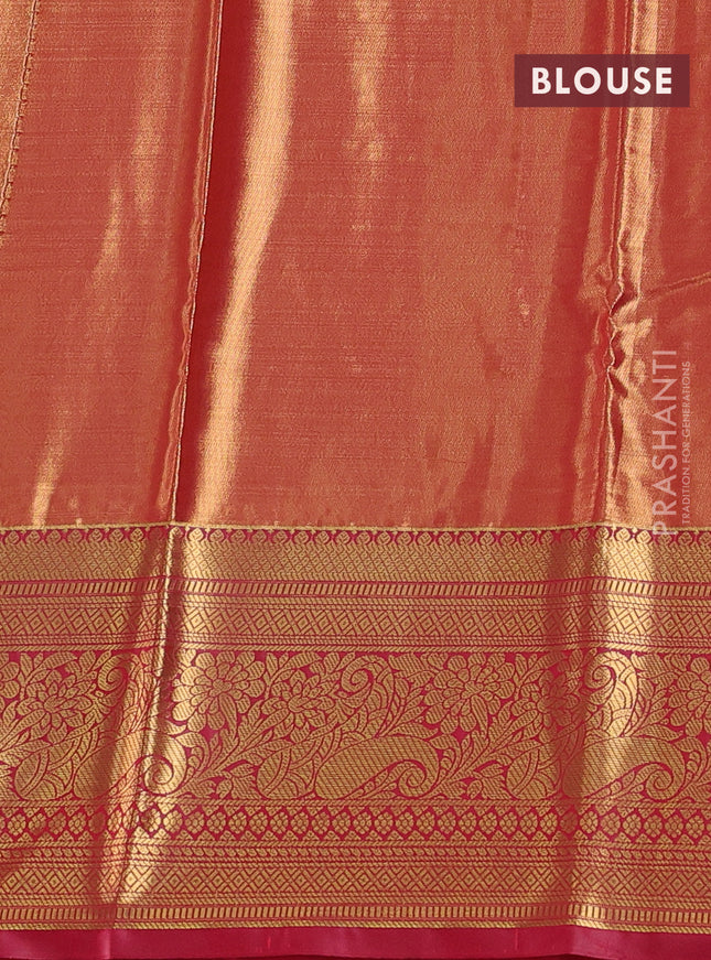 Bangalori tissue silk saree lavender and pink with allover zari woven brocade weaves and long zari woven border