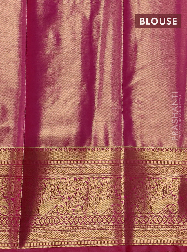 Bangalori tissue silk saree dual shade of pastel shade and pink with allover zari woven brocade weaves and long zari woven border