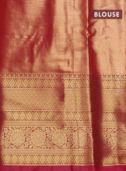 Bangalori tissue silk saree light pink and pink with allover zari woven brocade weaves and long zari woven border