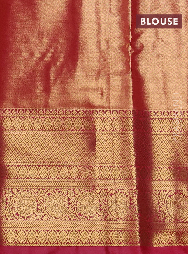 Bangalori tissue silk saree light pink and pink with allover zari woven brocade weaves and long zari woven border