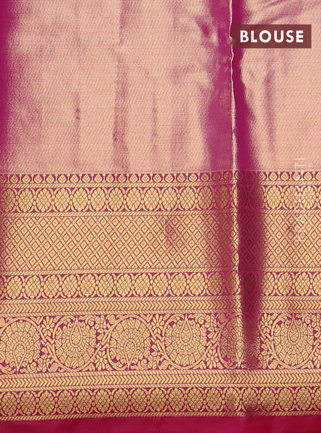 Bangalori tissue silk saree peach pink and pink with allover zari woven brocade weaves and long zari woven border