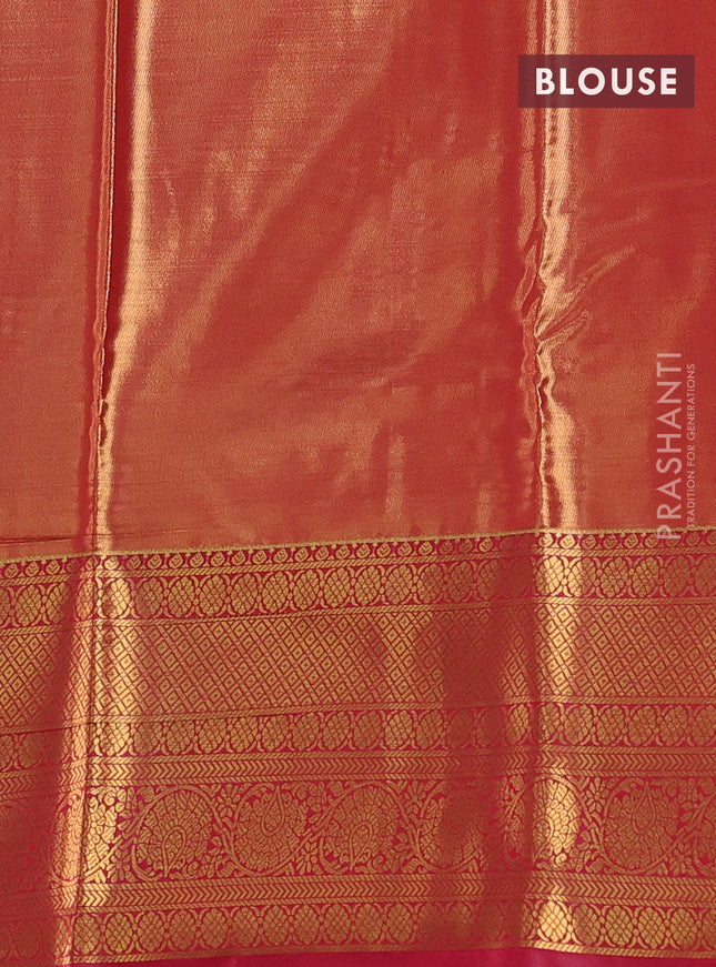 Bangalori tissue silk saree lavender and pink with allover zari woven brocade weaves and long zari woven border