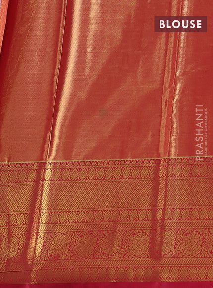 Bangalori tissue silk saree lavender shade and pink with allover zari woven brocade weaves and long zari woven border