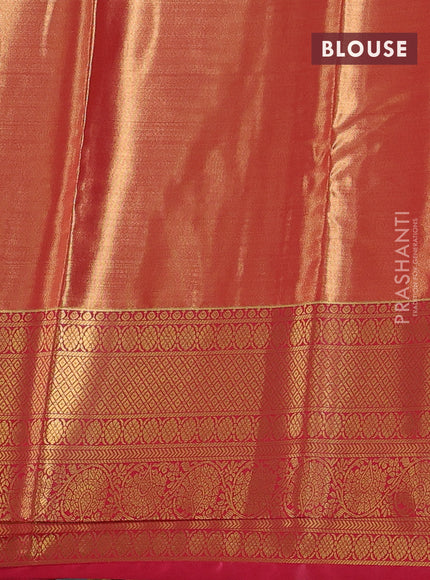 Bangalori tissue silk saree light green and pink with allover zari woven brocade weaves and long zari woven border
