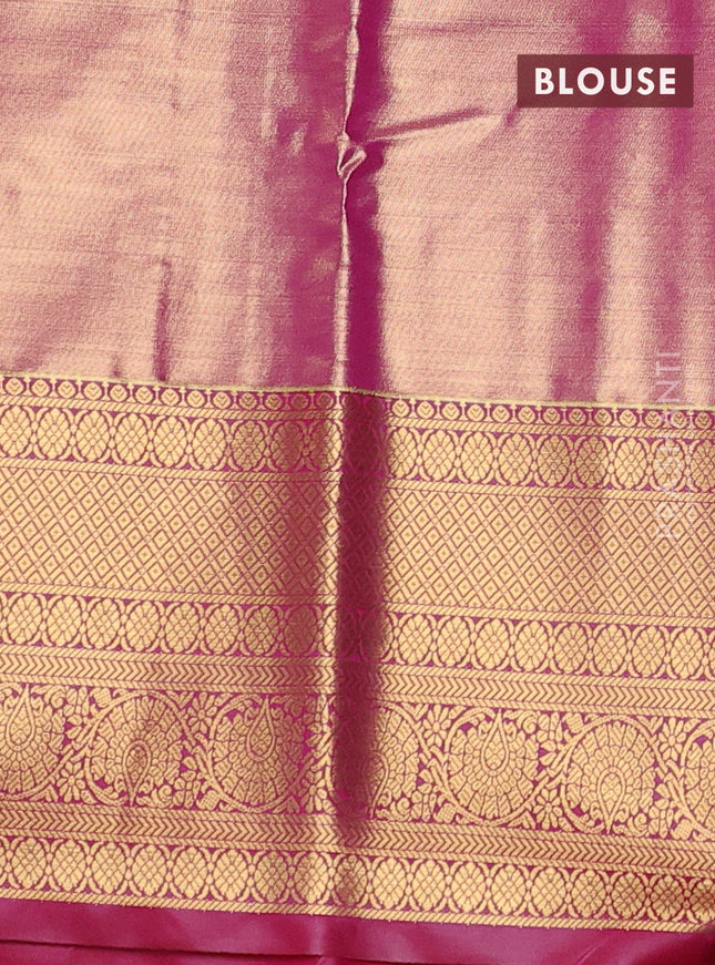Bangalori tissue silk saree yellow and pink with allover zari woven brocade weaves and long zari woven border