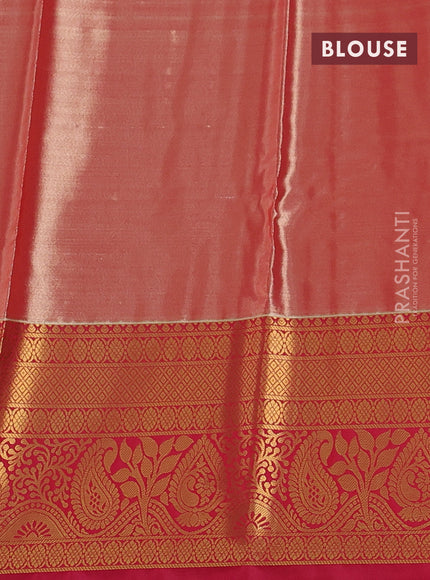 Bangalori tissue silk saree lavender and pink with allover zari woven brocade weaves and long zari woven border