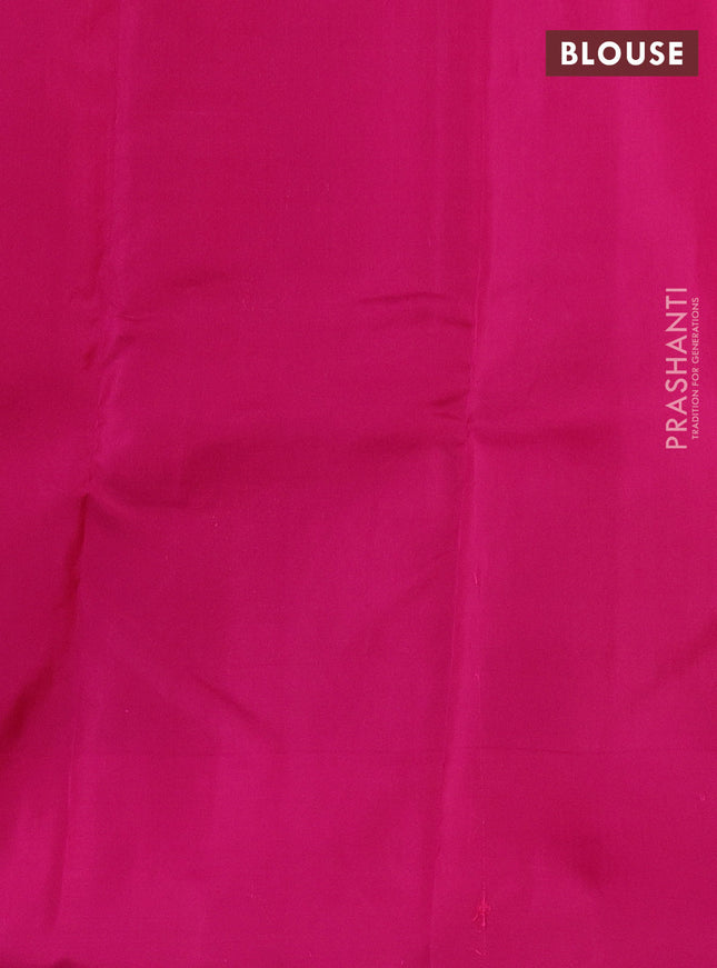 Kanchipuram silk saree dual shade of yellowish pink and pink with allover zari weaves & buttas and simple border