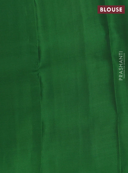 Kanchipuram silk saree purple and green with allover copper zari weaves and simple border